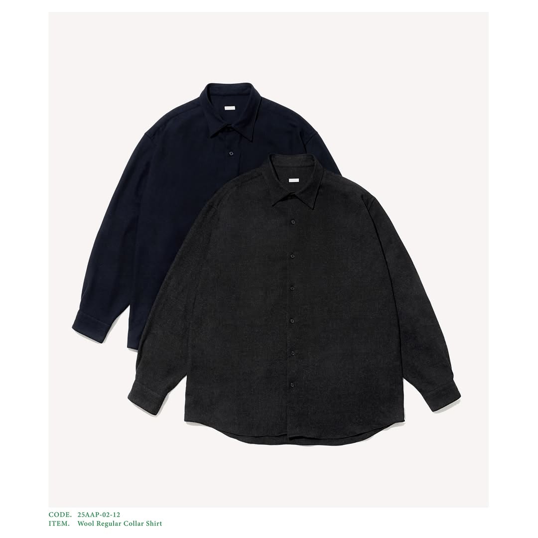 A.PRESSE 25AW Wool Regular Collar Shirt